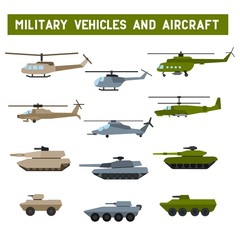 Fototapeta premium military tanks and helicopters