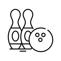 Bouling balls line icon, concept sign, outline vector illustration, linear symbol.