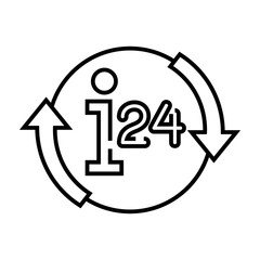 24 hour services line icon, concept sign, outline vector illustration, linear symbol.