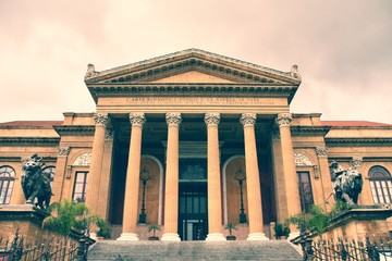 Obraz premium Palermo Opera House. Vintage style filtered colors.