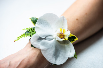 Floral woman composition as a bracelet