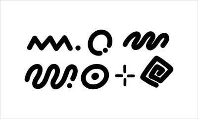 set of line memphis element vector illustration