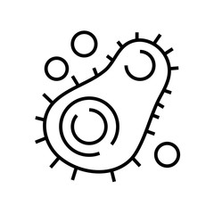 Fototapeta premium Bacterium line icon, concept sign, outline vector illustration, linear symbol.