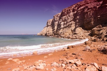 Fototapeta na wymiar Crete island - Matala. Retro style filtered color.