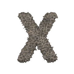 Porous stone letter - 3D render