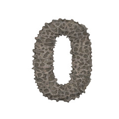 Porous stone letter - 3D render