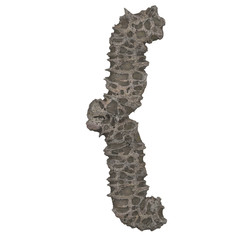 Porous stone letter - 3D render