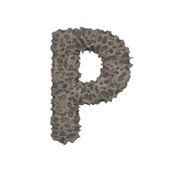 Porous stone letter - 3D render