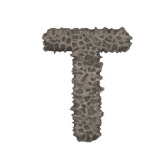 Porous stone letter - 3D render