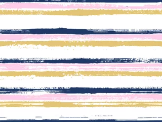 Acrylic prints Horizontal stripes Stripes geometric textile seamless vector pattern.