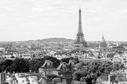 Paris. Black and white photo.