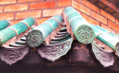 Ancient old  roofs in  China Hong Kong