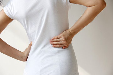 Fototapeta na wymiar pregnant woman with back pain