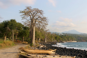 Near of Lagoa Azul in Sao Tome Island 