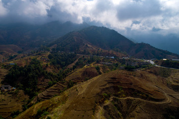 Naklejka premium Lisu inhabited areas in the deep mountains of Panzhihua City, Sichuan Province, China