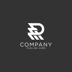 Letter R logo design emblem vector black bold modern and elegant style design template