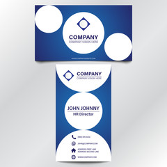 Modern Professional Blue Curve Business Card