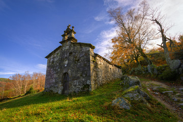 Fototapeta na wymiar Old Catholic Chapel in a Mountain Village