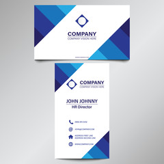 Modern Professional Blue Geometric Business Card