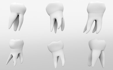 Teeth. Dentistry Implantation, dental treatment. 3D-rendering.