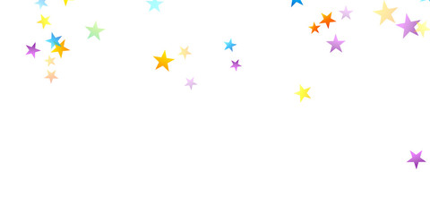 Rainbow Festive Confetti. Carnival Star Falling.