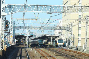 Fototapeta premium 中央線を走る電車