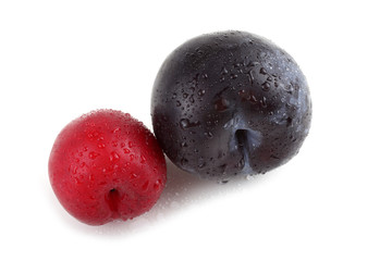 Red and black plums