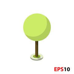 Green tree isometric illustration