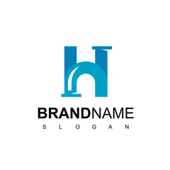 Letter H, Pipe Logo For Plumbing Company Symbol