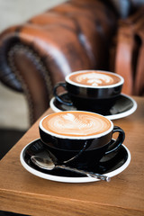 coffee latte art in coffee shop