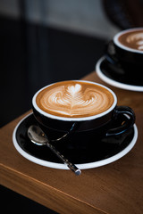 coffee latte art in coffee shop