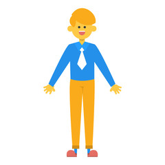 Funny and cute boy in casual clothing vector isolated