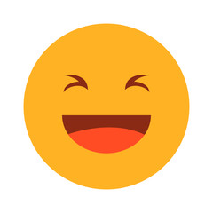 Emoji laughing vector isolated. Yellow emoticon illustration