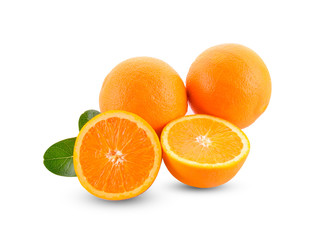 Fresh orange isolated on a white background