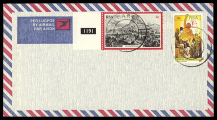 Luftpost airmail Briefumschlag envelope Umschlag Südafrika South Africa vintage retro Health Year...