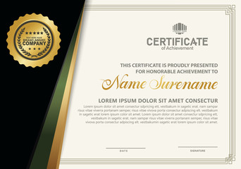 Luxury modern certificate template with texture pattern background.