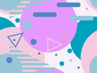 Memphis seamless pattern. Geometric elements memphis in the style of 80's. Vector illustration