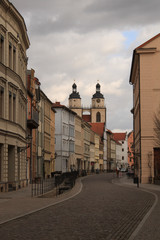 Obraz premium Lutherstadt Wittenberg; Schlossstraße mit Stadtkirche