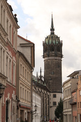 Fototapeta na wymiar Lutherstadt Wittenberg; Schlossstraße mit Schlosskirche