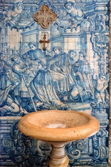 Baptismal font in The Monastery of the Holy Cross of Coimbra, Coimbra, Portugal