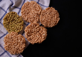 Deep fried crispy sticky rice the tradition snack in Asian