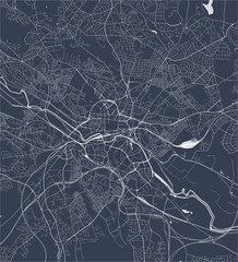map of the city of Leeds, West Yorkshire, Yorkshire and the Humber , England, UK