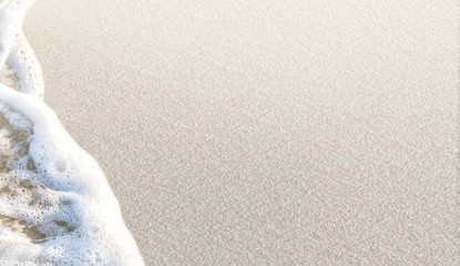 Beach wave on the white sand