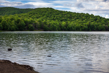 Lake on the mountain in Quebec