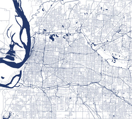 map of the city of Memphis , Mississippi, USA