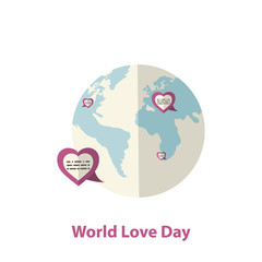 World love day concept with hearts and Earth globe