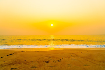 Fototapeta na wymiar sea beach with sunset or sunrise