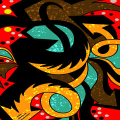 abstract color pattern in graffiti style. Quality illustration for your design