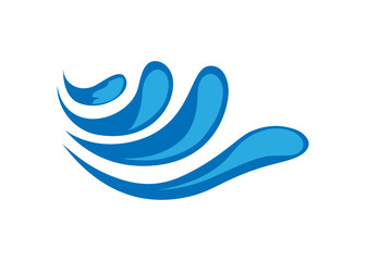 Water Wave Icon. Surf Logo. Vector Isolated On White Background. Hand Drawn Water Wave Icon. For Water Logo, Sign, Symbol, Surfing Icon, Sea And Ocean Logo. Abstract Ocean Waves Vector