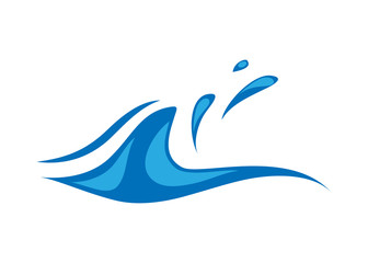 Water Wave Icon. Surf Logo. Vector Isolated On White Background. Hand Drawn Water Wave Icon. For Water Logo, Sign, Symbol, Surfing Icon, Sea And Ocean Logo. Abstract Ocean Waves Vector